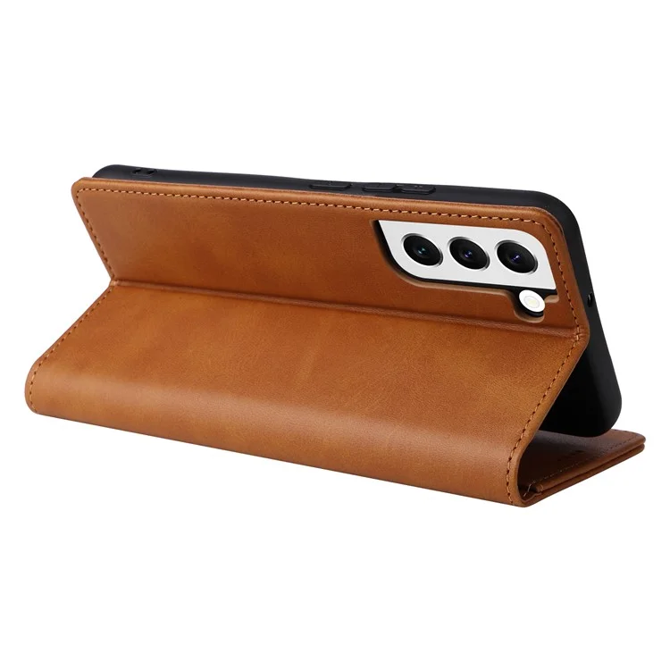 For Samsung Galaxy S22 5G Case Wallet Leather Flip Phone Cover RFID Blocking - Brown