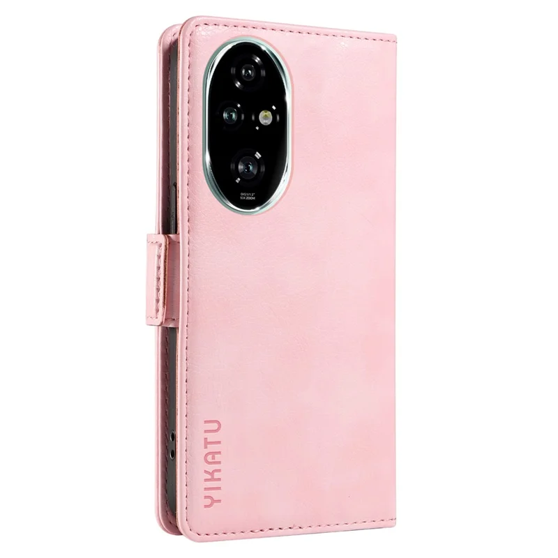 YIKATU YK-007 Pour Honor 200 Pro 5G Étui de téléphone portefeuille en cuir PU anti-rayures - Rose