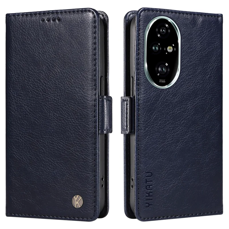 YIKATU YK-007 For Honor 200 Pro 5G PU Leather Stand Phone Case Wallet Anti-Scratch Phone Cover - Sapphire