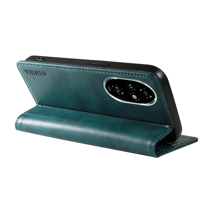 YIKATU YK-006 Pour Honor 200 Pro 5G Étui Texture Litchi Étui de téléphone en cuir avec portefeuille - Bleu