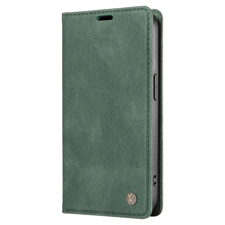 YIKATU YK-004 Pour Honor 200 Pro 5G Étui en Cuir Pochette Téléphone Fermeture Magnétique - Vert