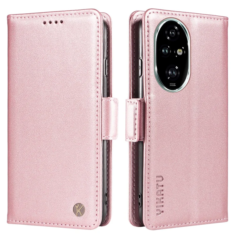 YIKATU YK-003 For Honor 200 Pro 5G Case PU Leather Phone Wallet Cover - Rose Gold