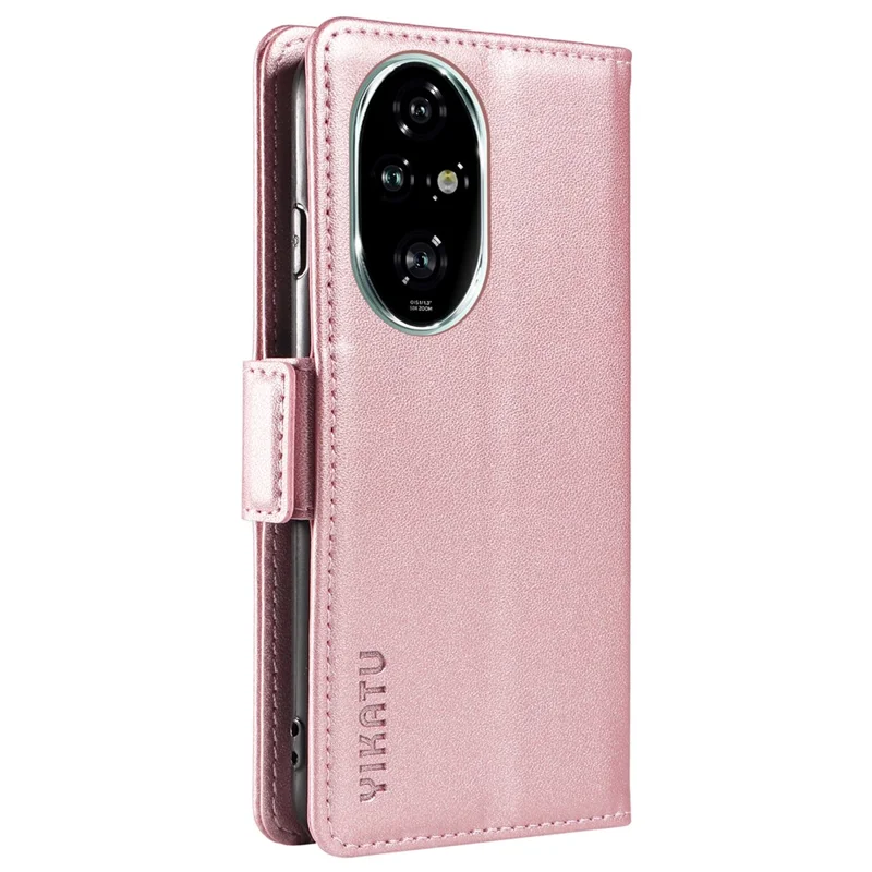 YIKATU YK-003 For Honor 200 Pro 5G Case PU Leather Phone Wallet Cover - Rose Gold