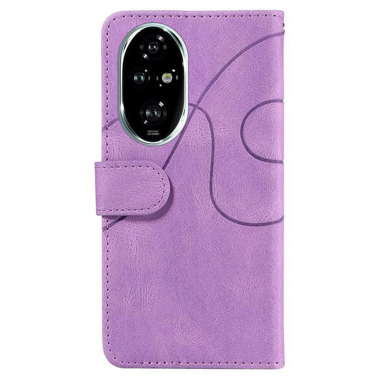 For Honor 200 Pro 5G Leather Case Wallet Stand Color Splicing Phone Cover - Light Purple
