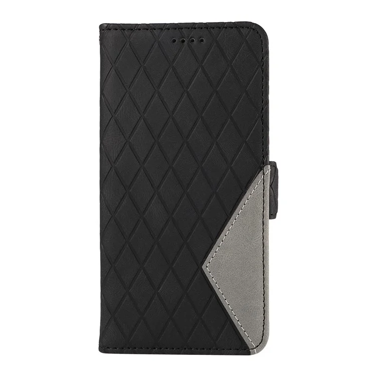 Para o Honor 200 Pro 5G Case Rhombus Imprint Leather Flip Wallet Phone Cover - Preto