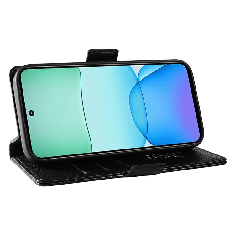 YIKATU YK-007 Para Xiaomi Redmi 13 5G / 13 4G Anti-Arañazos Funda de Teléfono de Piel PU con Soporte - Negro