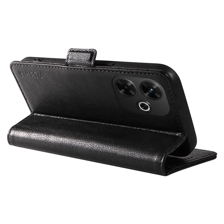 YIKATU YK-007 Para Xiaomi Redmi 13 5G / 13 4G Anti-Arañazos Funda de Teléfono de Piel PU con Soporte - Negro