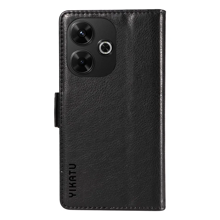 YIKATU YK-007 Para Xiaomi Redmi 13 5G / 13 4G Anti-Arañazos Funda de Teléfono de Piel PU con Soporte - Negro