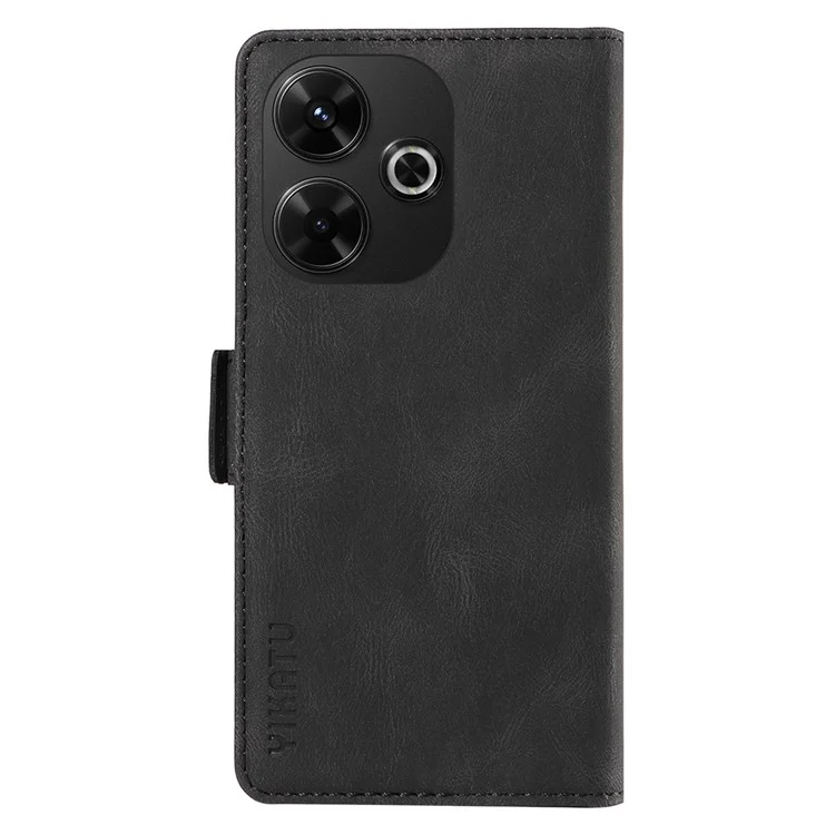 YIKATU YK-005 Para Xiaomi Redmi 13 5G / 13 4G Capa Carteira de Couro do Telefone Stand - Preto