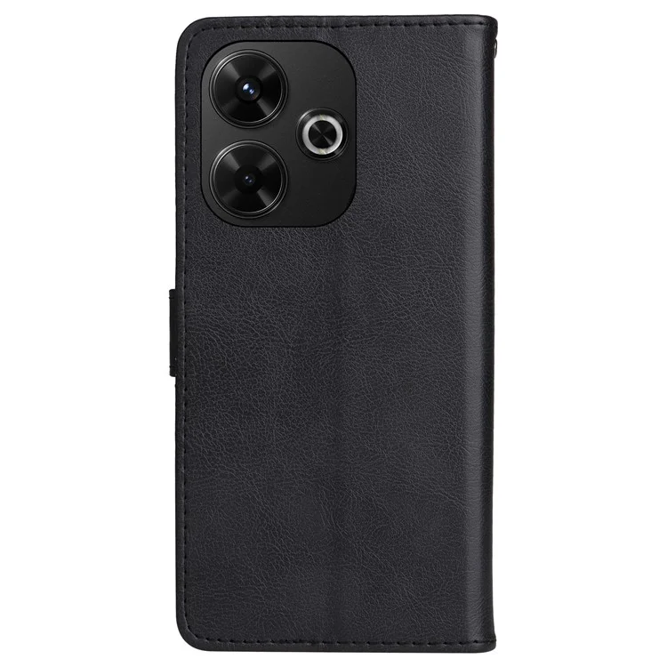 KT Leather Series-2 para Xiaomi Redmi 13 5G / 13 4G Funda de piel sintética con soporte y visualización del teléfono - Negro
