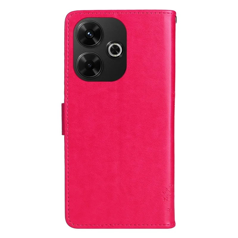 For Xiaomi Redmi 13 5G / 13 4G Phone Case with Stand Cat Tree Pattern Leather Wallet Mobile Cover - Rose