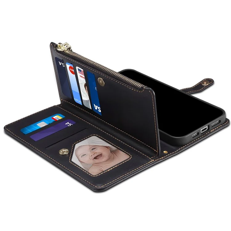 ESEBLE Galaxy Series For Motorola Moto G24 Power Case Leather Phone Cover with Purse Card Holder RFID Blocking - Black