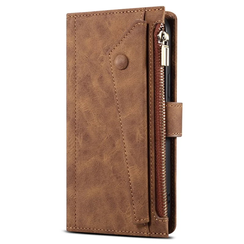 ESEBLE Star Series For Motorola Moto G85 5G / S50 Neo 5G Case Leather Folio Wallet Phone Cover RFID Blocking Wrist Strap - Brown