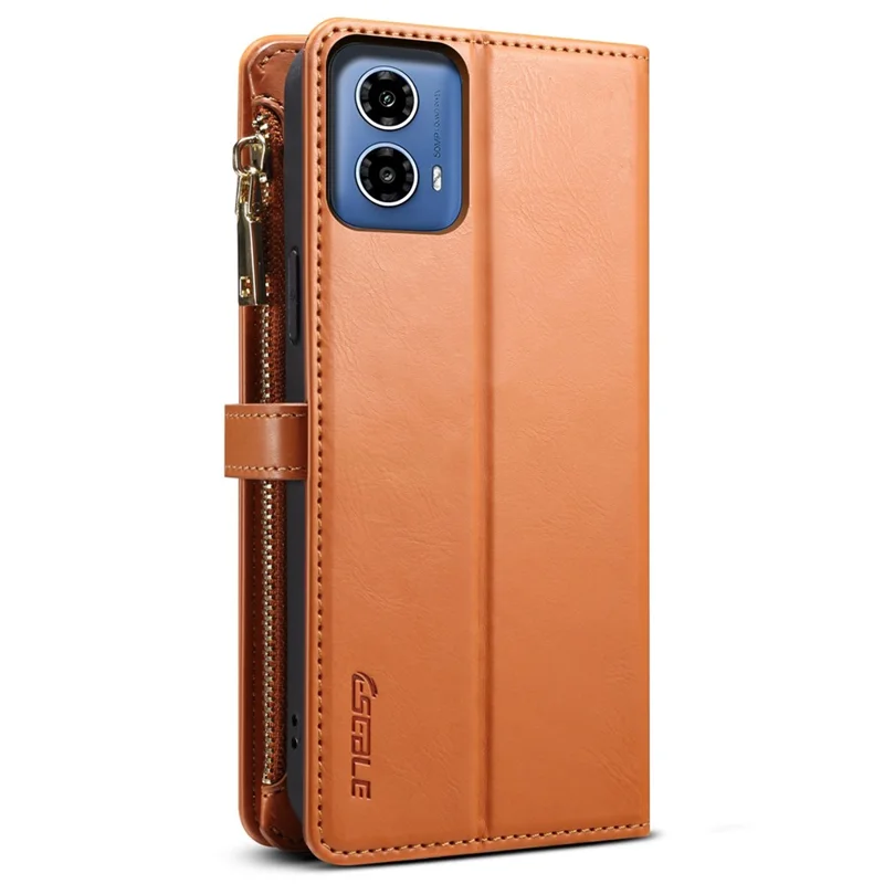 ESEBLE Seria Galaxy Dla Motorola Moto G85 5G / S50 Neo 5G Etui Wzór Skórzane Etui Na Telefon Przekładane RFID - Brązowe