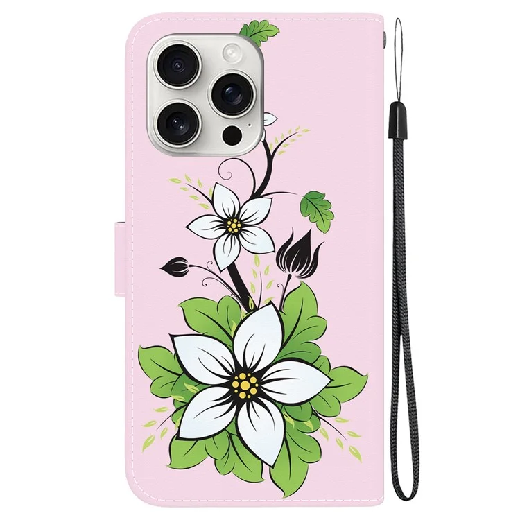 Für iPhone 16 Pro Case Pattern Print Leather Wallet Phone Cover - Lily