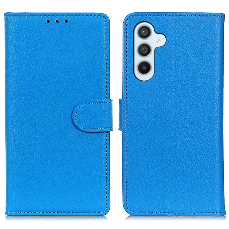 For Samsung Galaxy S24 FE Case Litchi Texture Leather Phone Cover - Blue