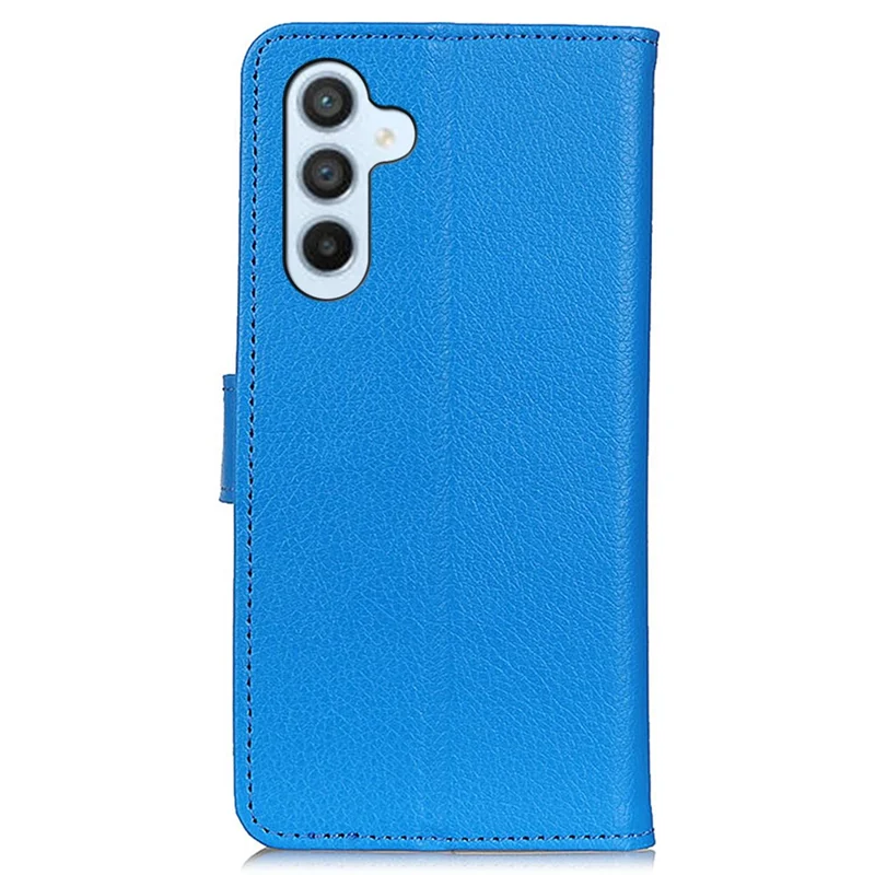 For Samsung Galaxy S24 FE Case Litchi Texture Leather Phone Cover - Blue