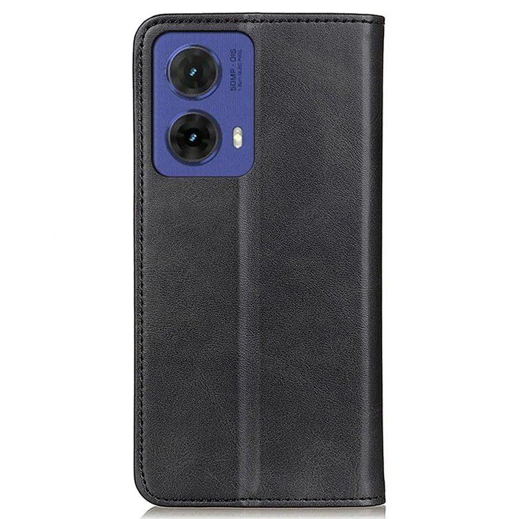 Para Motorola Moto G85 5G / S50 Neo 5G Funda Textura de Piel de Vaca Dividida Funda de Teléfono con Soporte - Negro