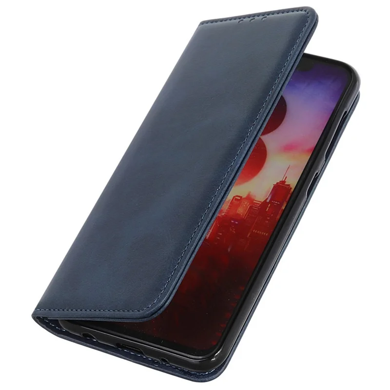 For Motorola Moto G85 5G / S50 Neo 5G Case Cowhide Texture Split Leather Stand Phone Cover - Blue