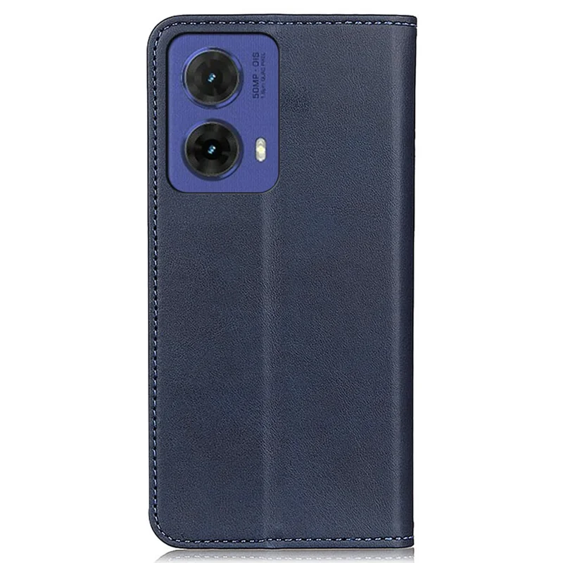 For Motorola Moto G85 5G / S50 Neo 5G Case Cowhide Texture Split Leather Stand Phone Cover - Blue