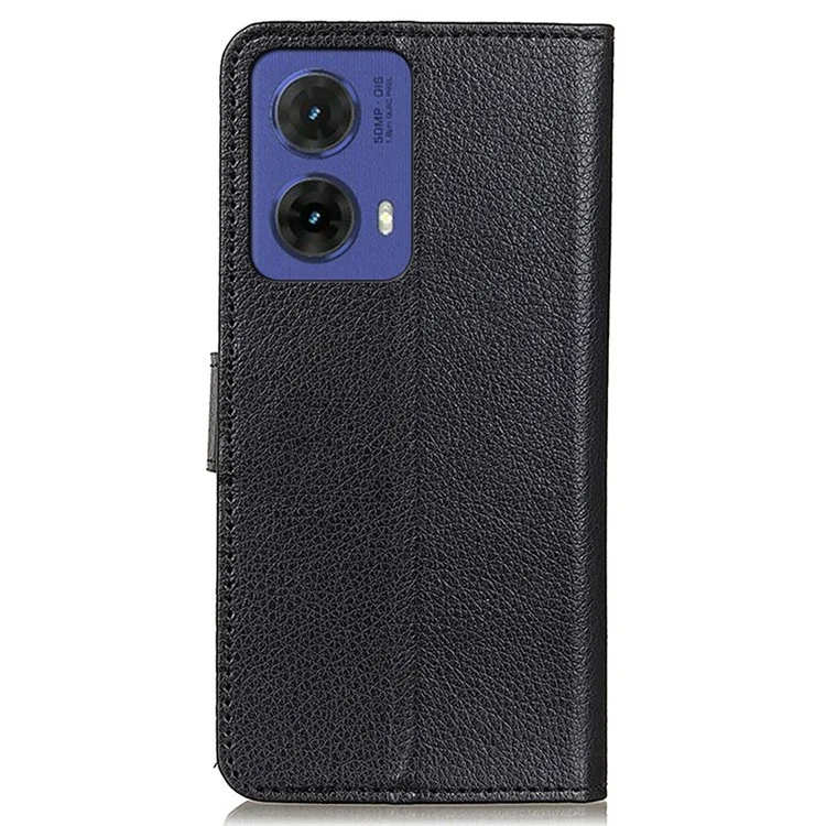 Para Motorola Moto G85 5G / S50 Neo 5G Carteira Caso Textura Litchi Couro Capa de Telefone - Preto