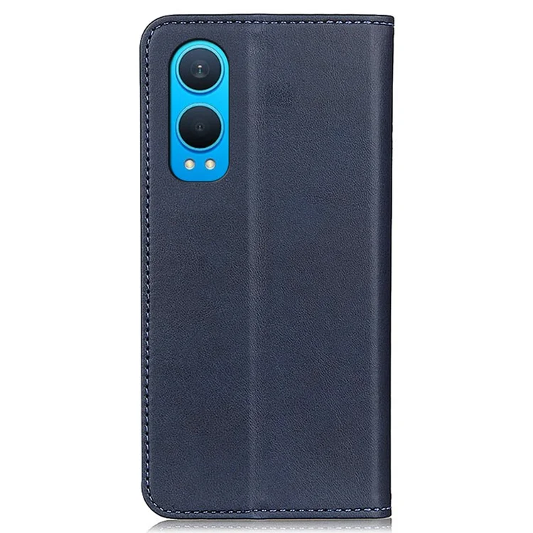 For OnePlus Nord CE4 Lite 5G / Oppo K12x 5G (China) Wallet Case Cowhide Texture Split Leather Phone Cover - Blue