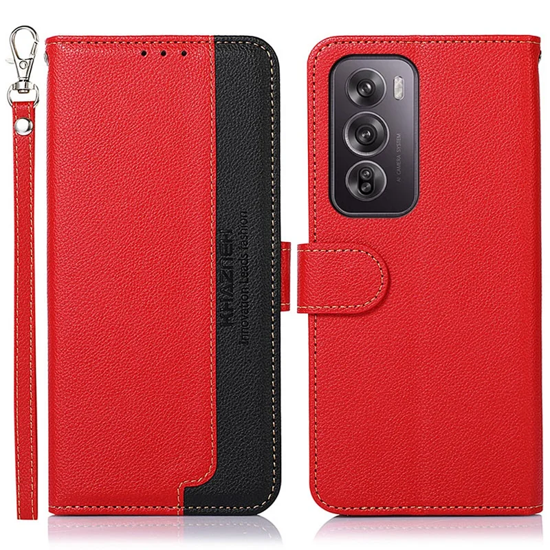 KHAZNEH For Oppo Reno12 Pro 5G (Global) Wallet Case RFID Blocking Leather Phone Cover - Red