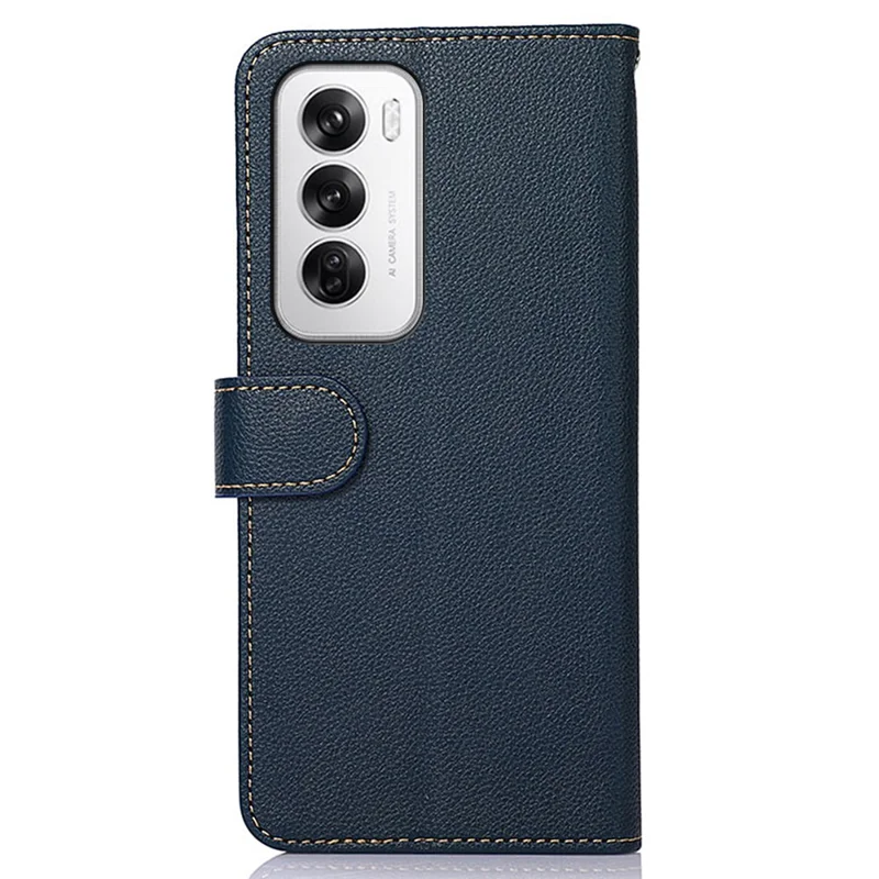 KHAZNEH Para Oppo Reno12 5G (Global) Case RFID Blocking Leather Phone Cover with Wallet - Azul