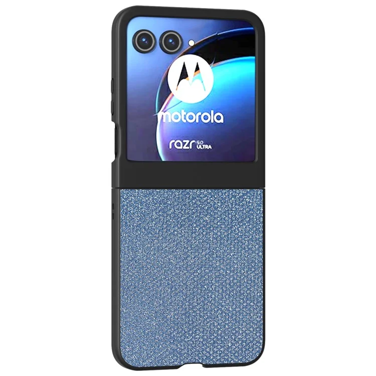 Чехол для Motorola Razr 50 5G с текстурой из страз из искусственной кожи - Синий