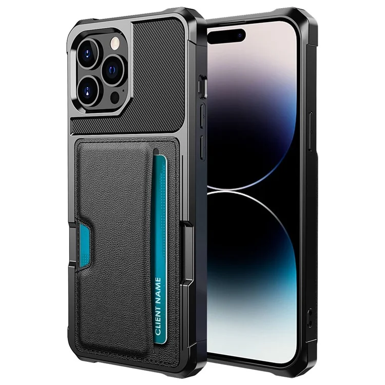 Per iPhone 14 Pro Max ZM02 Card Slot PU Leather + TPU Case Reinforced Corner Anti-drop Phone Cover