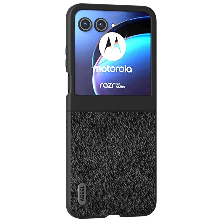 ABEEL Para Motorola Razr 50 5G Caja Textura de Litchi Funda No Deslizante - Negro