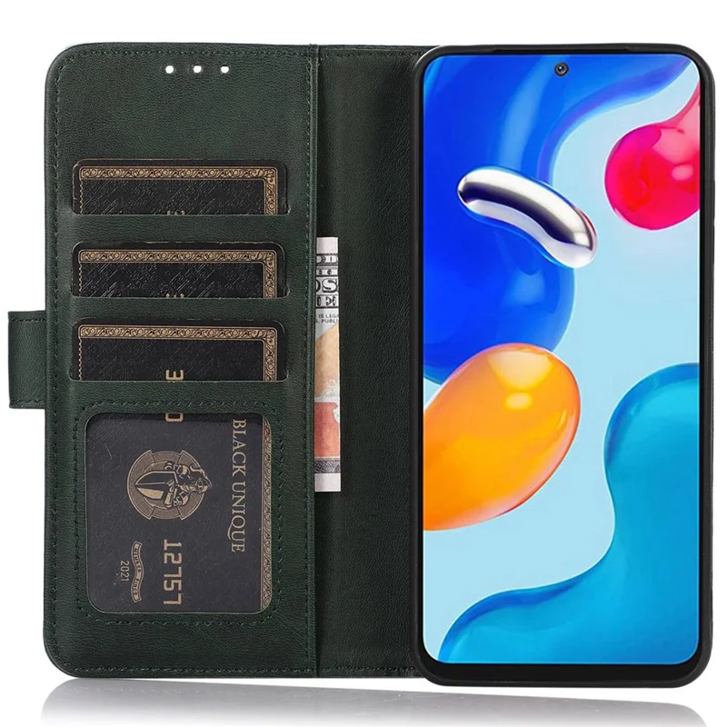 Pour Oppo Reno12 Pro 5G (Global) Stand Case Cowhide Texture Leather 3 Card Slots Phone Cover - Vert