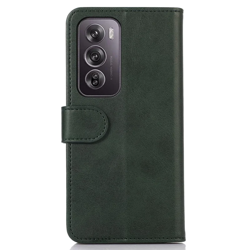 Pour Oppo Reno12 Pro 5G (Global) Stand Case Cowhide Texture Leather 3 Card Slots Phone Cover - Vert
