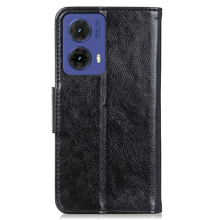 Per Motorola Moto G85 5G / S50 Neo 5G Custodia Nappa Texture Split Leather Wallet Phone Cover - Nero