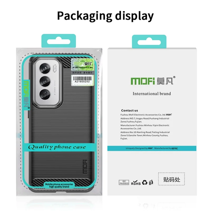 MOFI JK TPU Series-1 For Oppo Reno12 5G (Global) Case Carbon Fiber Texture TPU Soft Phone Cover - Black