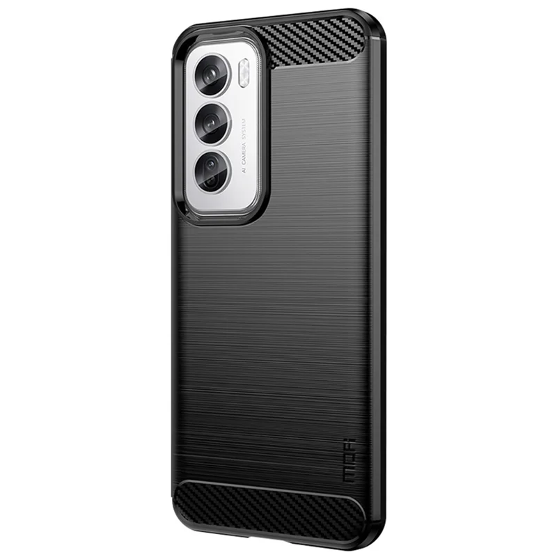 MOFI JK TPU Series-1 For Oppo Reno12 5G (Global) Case Carbon Fiber Texture TPU Soft Phone Cover - Black