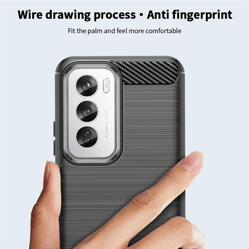 MOFI JK TPU Series-1 For Oppo Reno12 5G (Global) Case Carbon Fiber Texture TPU Soft Phone Cover - Black