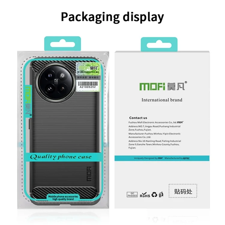 MOFI JK TPU Serie-1 para Xiaomi Civi 4 Pro 5G / 14 Civi 5G Funda Carcasa de TPU Cepillado - Negro