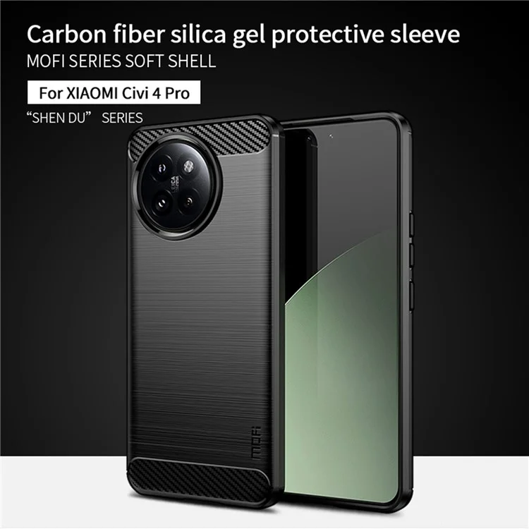 MOFI JK TPU Serie-1 para Xiaomi Civi 4 Pro 5G / 14 Civi 5G Funda Carcasa de TPU Cepillado - Negro