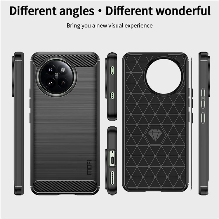 MOFI JK TPU Serie-1 para Xiaomi Civi 4 Pro 5G / 14 Civi 5G Funda Carcasa de TPU Cepillado - Negro