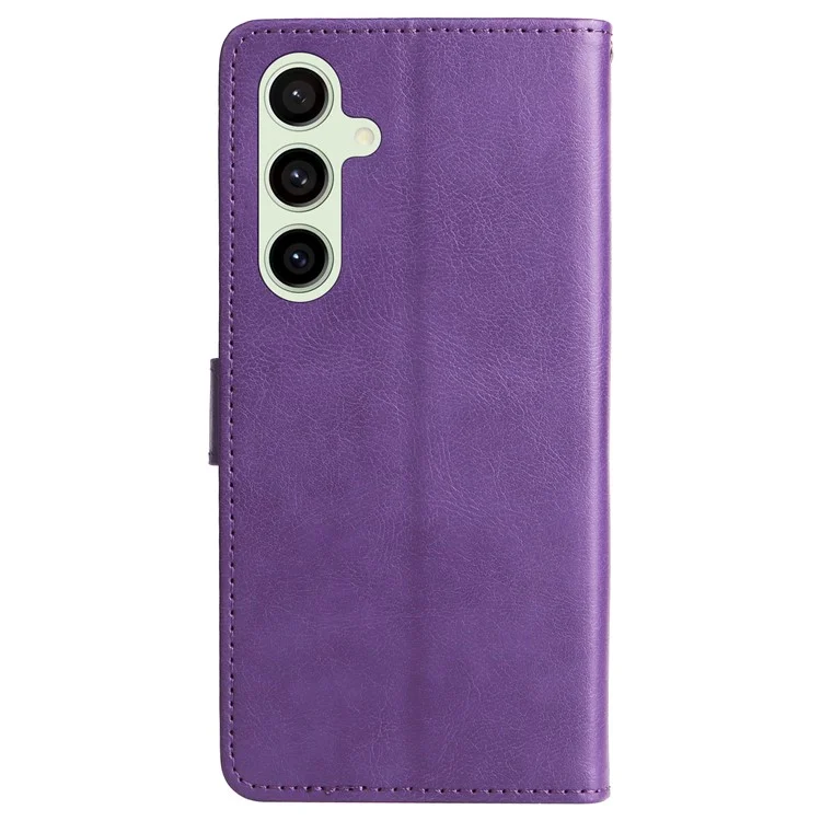Чехол-флип для Samsung Galaxy S24 FE KT Leather Series-2, чехол-подставка, 2 слота для карт - фиолетовый
