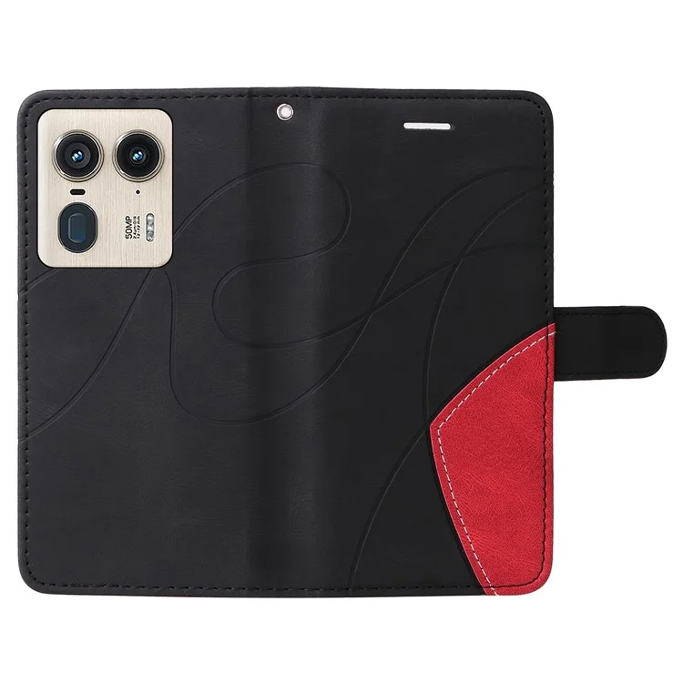 KT Leather Series-1 Per Motorola Edge 50 Ultra 5G / Moto X50 Ultra 5G Cover in Pelle Effetto Colore - Nero