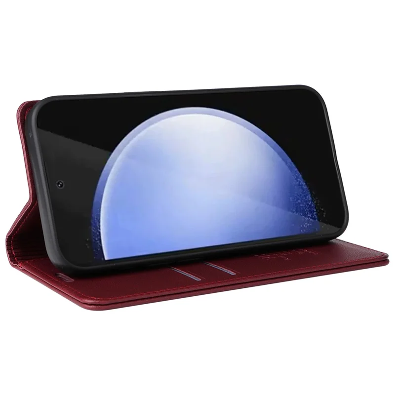 YIKATU YK-001 Für Samsung Galaxy S24 FE Hülle Ständer Magnetische Absorption Leder Handyhülle - Weinrot