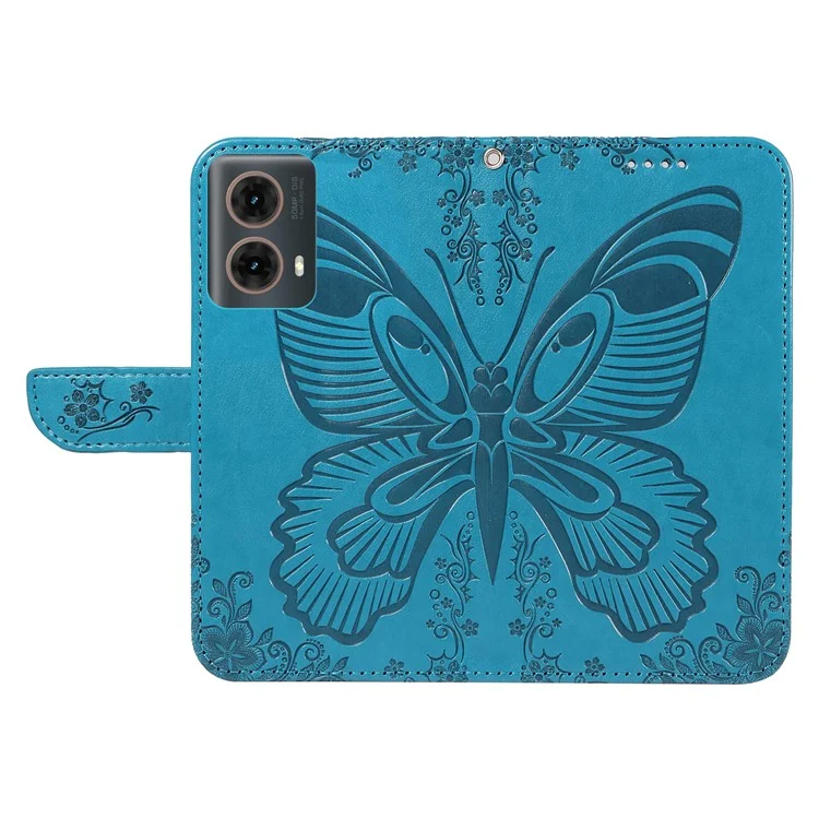 Para Motorola Moto G85 5G / S50 Neo 5G Funda Imprimir Mariposa Cuero PU Cartera Tapa Móvil - Azul