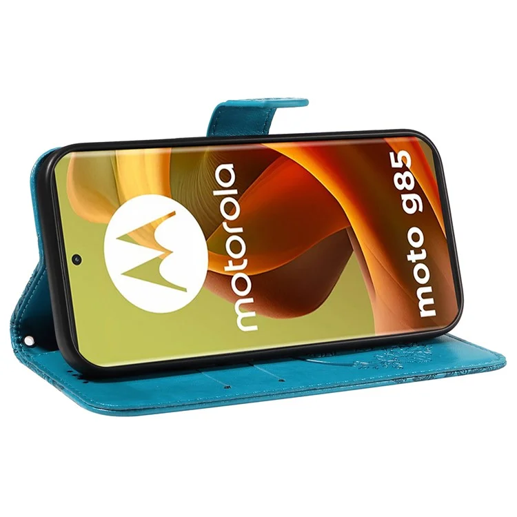 Para Motorola Moto G85 5G / S50 Neo 5G Funda Imprimir Mariposa Cuero PU Cartera Tapa Móvil - Azul