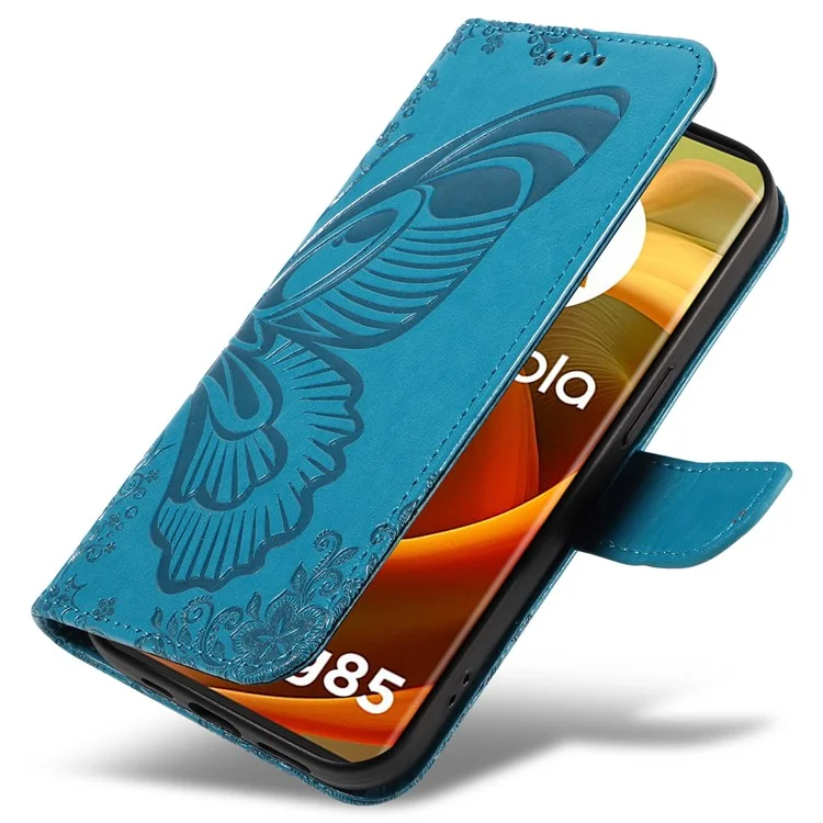 Para Motorola Moto G85 5G / S50 Neo 5G Funda Imprimir Mariposa Cuero PU Cartera Tapa Móvil - Azul