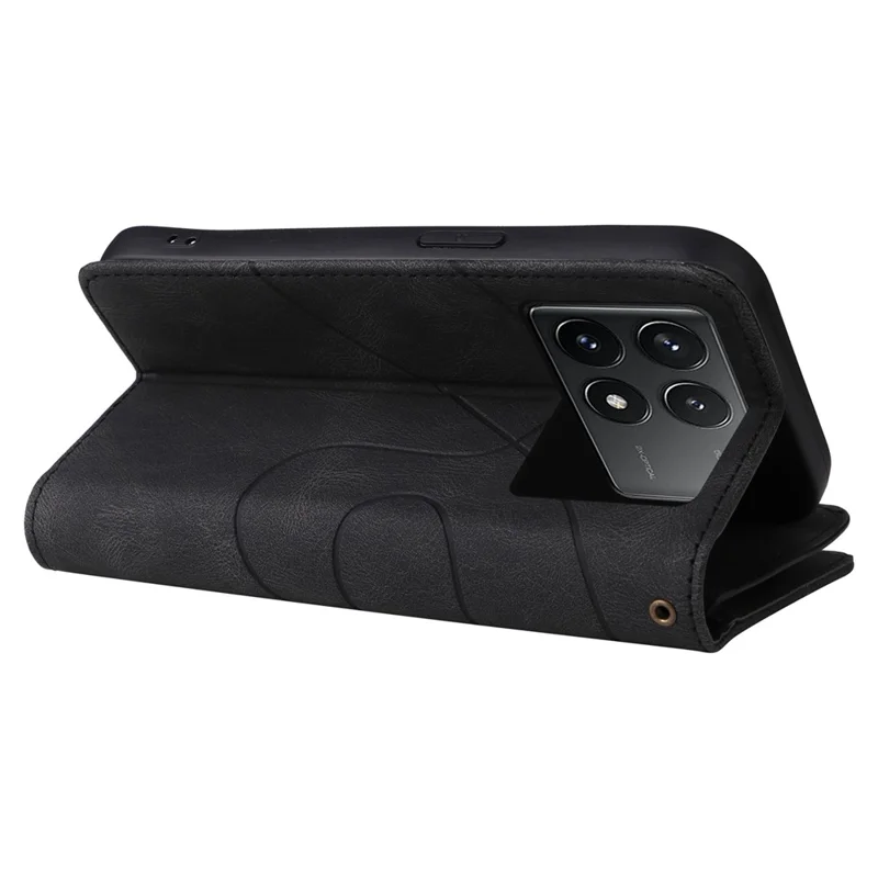 For Xiaomi Redmi K70 5G / K70 Pro 5G / Poco F6 Pro 5G Leather Case with Strap Zipper 9 Card Slot Phone Cover Stand - Black
