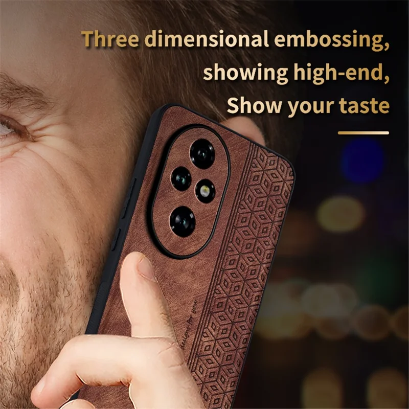 AZNS For Honor 200 Pro 5G Case Anti-Drop PU+TPU Phone Cover - Marrón
