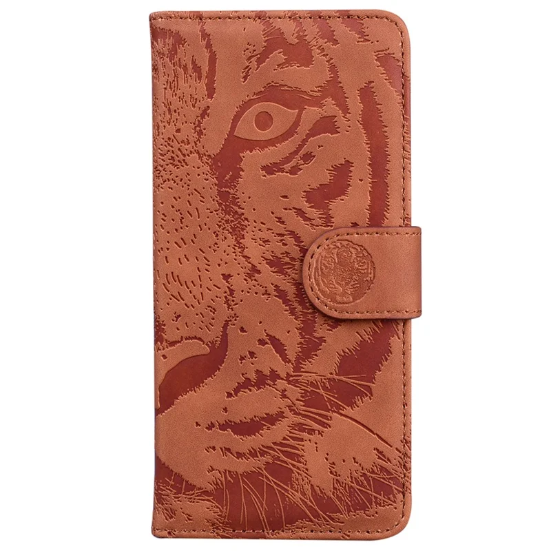 For Honor 200 Pro 5G Shockproof Case Tiger Imprint Leather Wallet Phone Cover - Brown