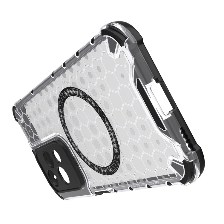 For Honor 200 Lite Coque Magnétique Honeycomb TPU+PC - Transparent